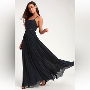 Lulu's Navy Blue Maxi Dress